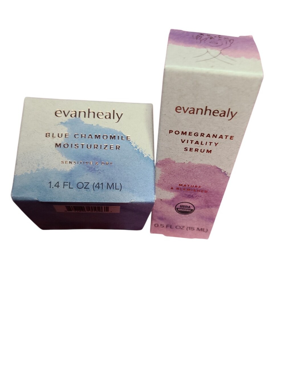 Blue Chamomile Moisturizer & Pomegranate Vitality Serum Set - Blue & Purple